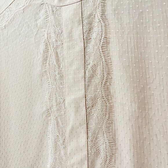 Express Short Sleeve Blouse Pink Lace Size M - Picture 2 of 6